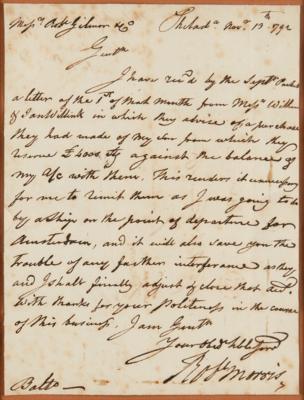 Lot #305 Robert Morris Autograph Letter Signed - Image 2