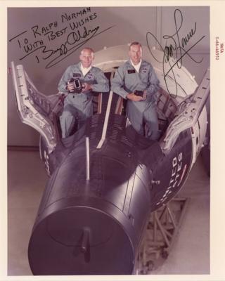 Lot #440 Gemini 12: Buzz Aldrin and James Lovell Signed Photograph - Image 1