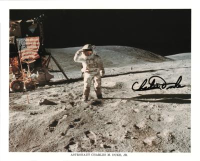 Lot #458 Moonwalkers: Alan Shepard, Charlie Duke, and Gene Cernan (3) Signed Photographs - Image 2