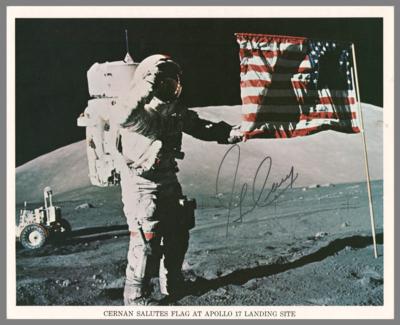 Lot #458 Moonwalkers: Alan Shepard, Charlie Duke, and Gene Cernan (3) Signed Photographs - Image 4