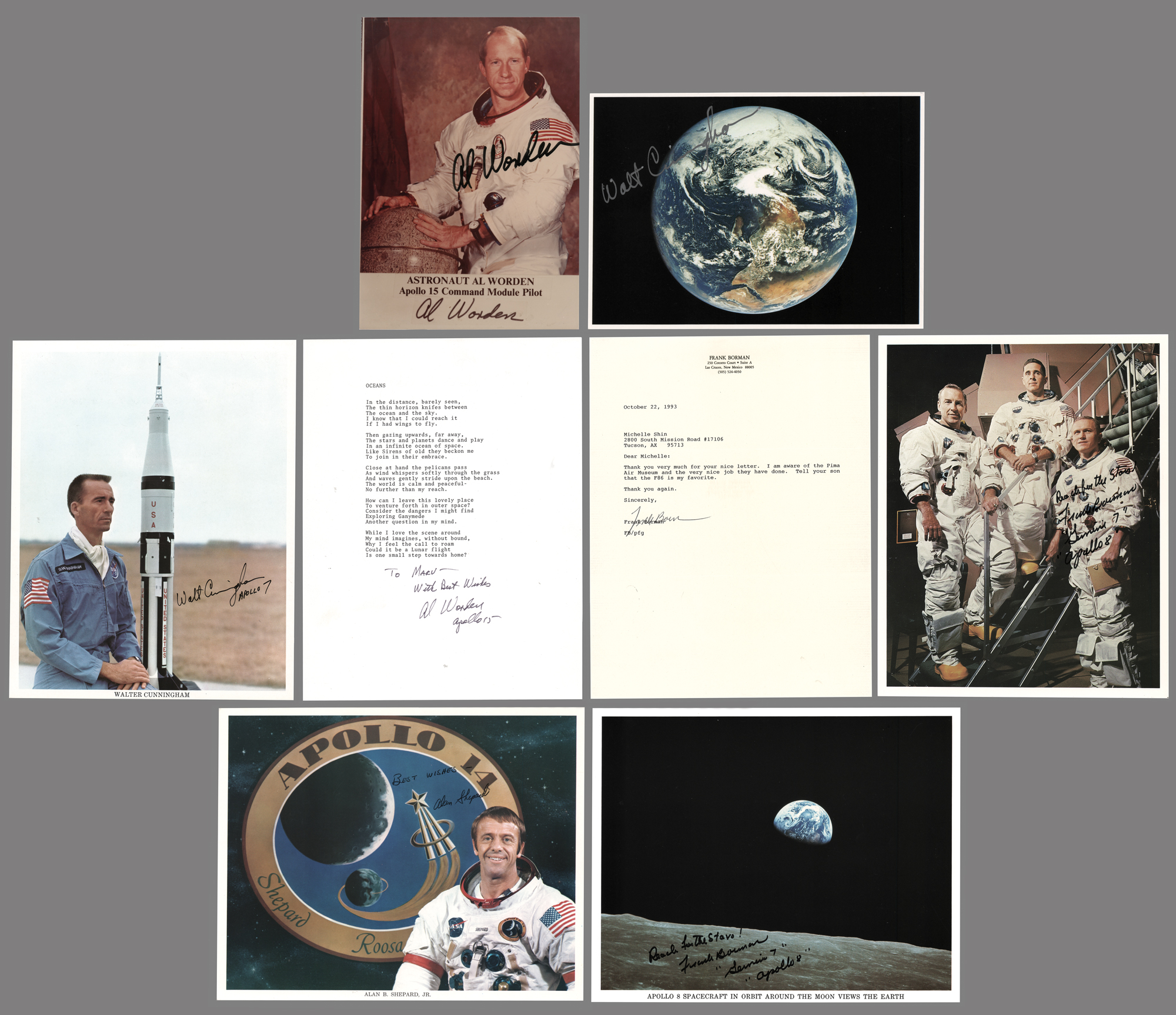 Lot #428 Apollo Astronauts (8) Signed Items: