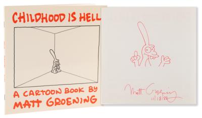 Lot #509 Matt Groening Signed Sketch in Book -