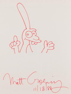 Lot #509 Matt Groening Signed Sketch in Book - Childhood Is Hell - Image 2