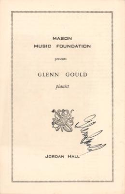 Lot #594 Glenn Gould Signed Program - Image 1