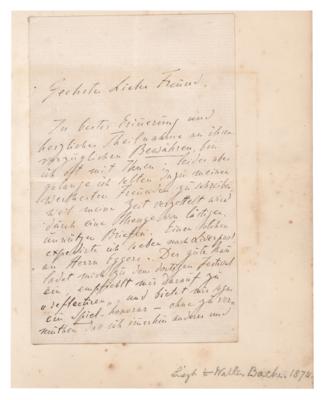 Lot #561 Franz Liszt Autograph Letter Signed: "Concert journeys are quite absurd for me" - Image 4