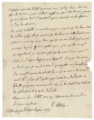 Lot #565 Gioachino Rossini Autograph Letter Signed: "I am not at all of the opinion that this opera...would be suitable for Italian theater" - Image 3