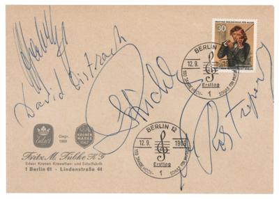 Lot #590 Conductors and Composers Signed Cover: Oistrakh, Karajan, Richter, and Rostropovich - Image 1