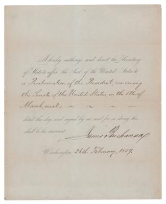 Lot #55 James Buchanan Document Signed as President - Image 1