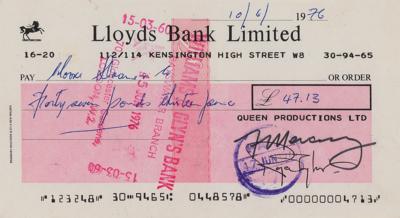 Lot #581 Queen (2) Signed Checks with Mercury, Taylor, Deacon, and May - Image 2