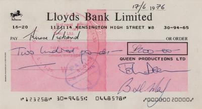 Lot #581 Queen (2) Signed Checks with Mercury, Taylor, Deacon, and May - Image 3