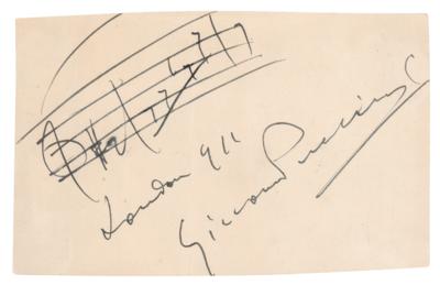 Lot #563 Giacomo Puccini Autograph Musical Quotation Signed from 'La Boheme' - Image 1