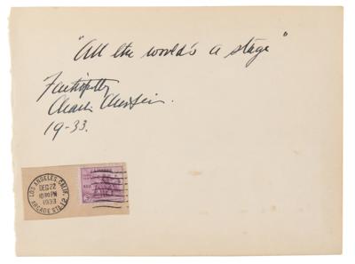 Lot #694 Charlie Chaplin Autograph Quotation