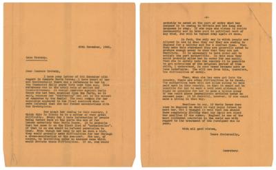 Lot #185 Leon Trotsky Typed Letter Signed on a Communist Activist: "Her main strength lies in mass agitation, especially among women" - Image 2