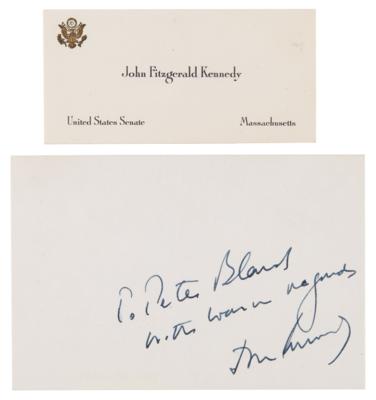 Lot #37 John F. Kennedy Signature and US Senate Visiting Card - Image 1