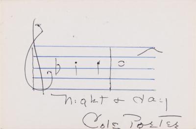 Lot #568 Cole Porter Autograph Musical Quotation Signed from 'Night & Day' - Image 1