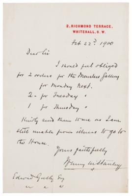 Lot #236 Henry M. Stanley Autograph Letter Signed - Image 1