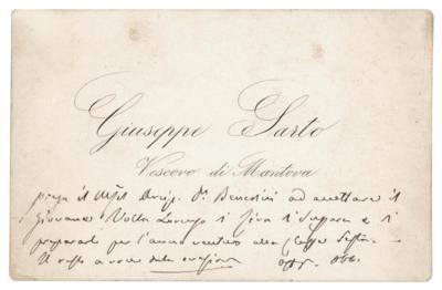 Lot #328 Pope Pius X Handwritten Note - Image 1