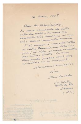 Lot #589 Pablo Casals Autograph Letter Signed - Image 1