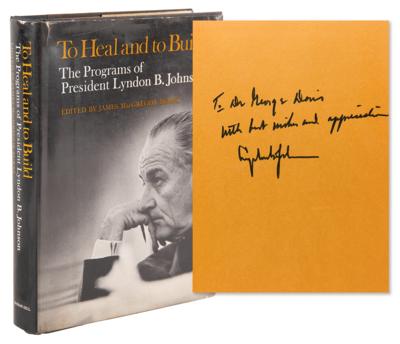 Lot #102 Lyndon B. Johnson Signed Book - To Heal and to Build, Inscribed to His Pastor - Image 1