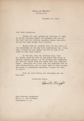 Lot #396 Orville Wright Typed Letter Signed - Image 1