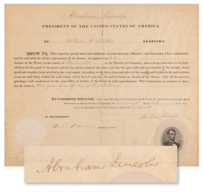 Lot #20 Abraham Lincoln Document Signed as