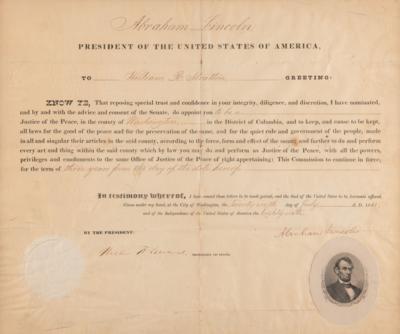 Lot #20 Abraham Lincoln Document Signed as President, with William Seward - Both Targets of Booth's Assassination Conspiracy - Image 2