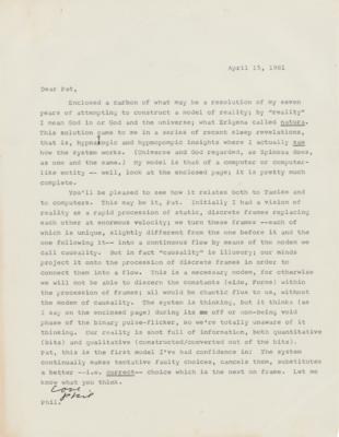 Lot #516 Philip K. Dick Typed Letter Signed on