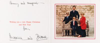 Lot #191 Princess Diana and King Charles III Signed Christmas Card (1990) - Image 1