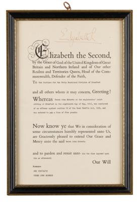 Lot #331 Queen Elizabeth II Document Signed - Image 1