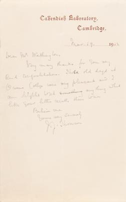 Lot #225 J. J. Thomson Autograph Letter Signed on His Alma Mater, Owens College - Image 1