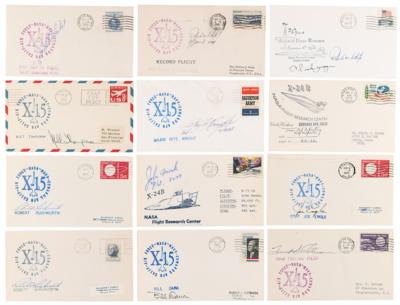 Lot #471 X-Plane Pilots (12) Signed Commemorative Covers with Yeager, Crossfield, and Thompson - Image 1