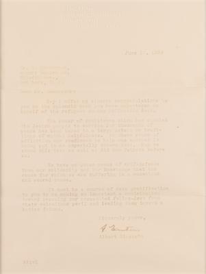 Lot #219 Albert Einstein Typed Letter Signed on "rescuing our persecuted fellow-Jews from their calamitous peril” - Image 2