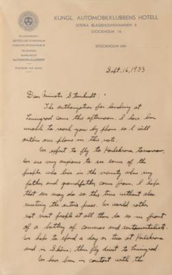 Lot #395 Charles Lindbergh Autograph Letter Signed During His 1933 Global Expedition - Image 2