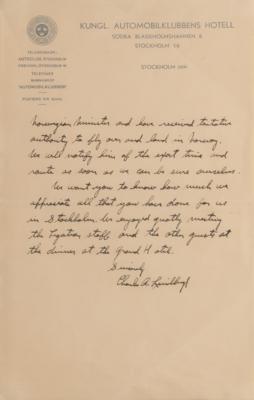 Lot #395 Charles Lindbergh Autograph Letter Signed During His 1933 Global Expedition - Image 3