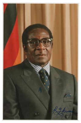 Lot #309 Robert Mugabe Signed Photograph