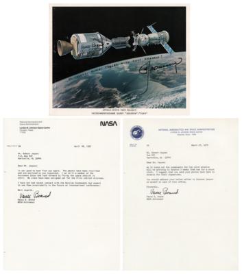 Lot #431 Apollo-Soyuz Crew-Signed Photograph and (2) TLSs from Vance Brand - Image 1