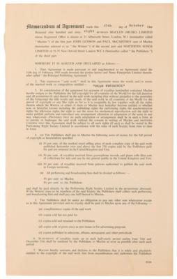 Lot #574 Beatles: John Lennon Signed Royalties Contract for 'Dear Prudence' - Image 3