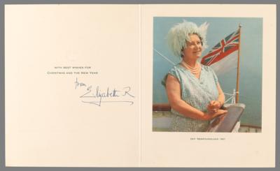 Lot #267 Elizabeth, Queen Mother Signed Christmas Card (1967) - Image 1