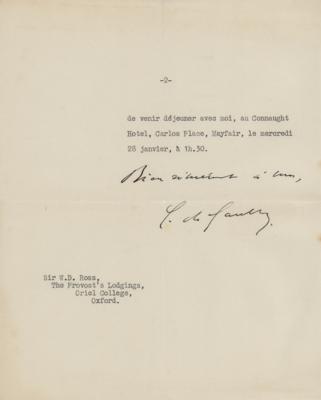 Lot #260 Charles de Gaulle War-Dated Typed Letter Signed - Image 2