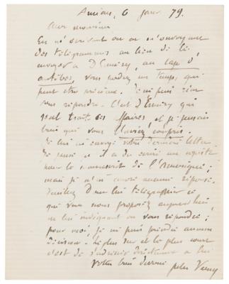 Lot #546 Jules Verne Autograph Letter Signed - Image 1