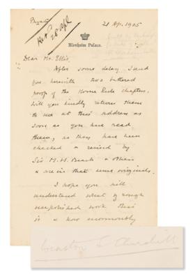 Lot #180 Winston Churchill Autograph Letter