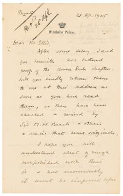 Lot #180 Winston Churchill Autograph Letter Signed, Regarding His Father's 1905 Biography, Lord Randolph Churchill - Image 2