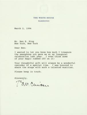 Lot #64 Bill Clinton Typed Letter Signed as President to Ben E. King - Image 1