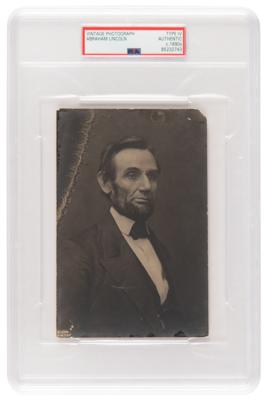 Lot #104 Abraham Lincoln Original Photograph (c. 1890s) - PSA Type IV - Signed by H. W. Fay - Image 1