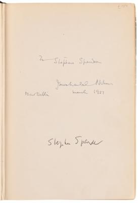 Lot #184 Jawaharlal Nehru Signed Book to Stephen Spender - Image 4