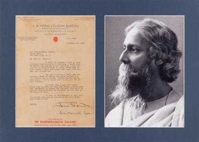 Lot #521 Rabindranath Tagore Typed Letter Signed,