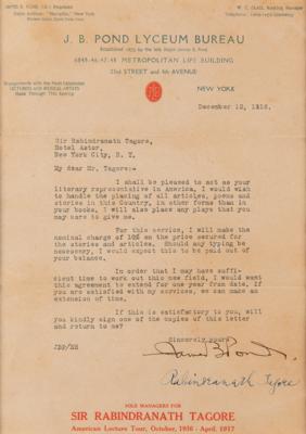 Lot #521 Rabindranath Tagore Typed Letter Signed, Hiring an American Literary Agent - Image 2