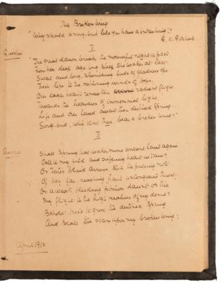 Lot #518 Sarojini Naidu Twice-Signed Autograph Manuscript: "The Broken Wing: Poems of Life and Death" - Image 4