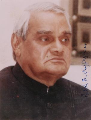 Lot #353 Atal Bihari Vajpayee Signed Photograph - Image 1