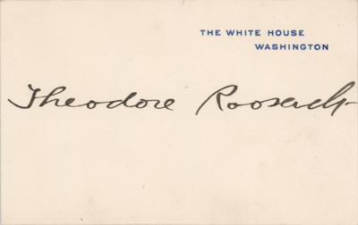 Lot #136 Theodore Roosevelt Signed White House Card - Image 1